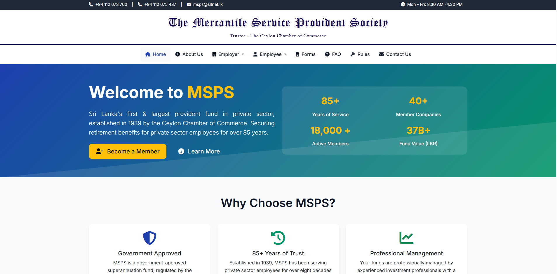 MSPS - Provident Fund Management System